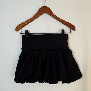 Good Luck Gem Black Stretch Pull On Y2k K-Pop Bubble Mini skirt Size Medium